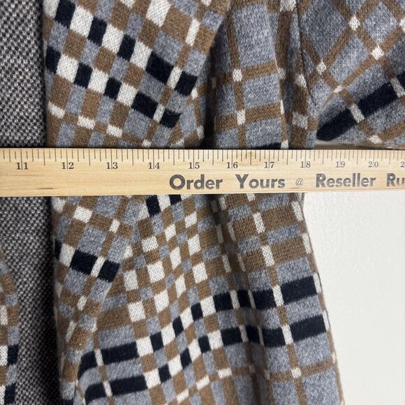 Field Flower Coat Womens XS S Brown Gray Plaid 100% Wool Hooded Jacket Pockets - Picture 8 of 13